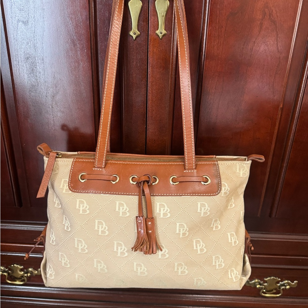 DOONEY & BOURKE Tassel Monogram Diamond LogoCanvas Handbag
